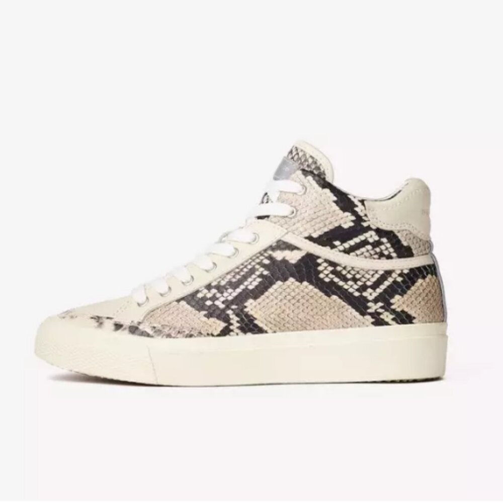 Rag and Bone RB Army High Black White Snake Skin Italian Leather Sz 39 / 9